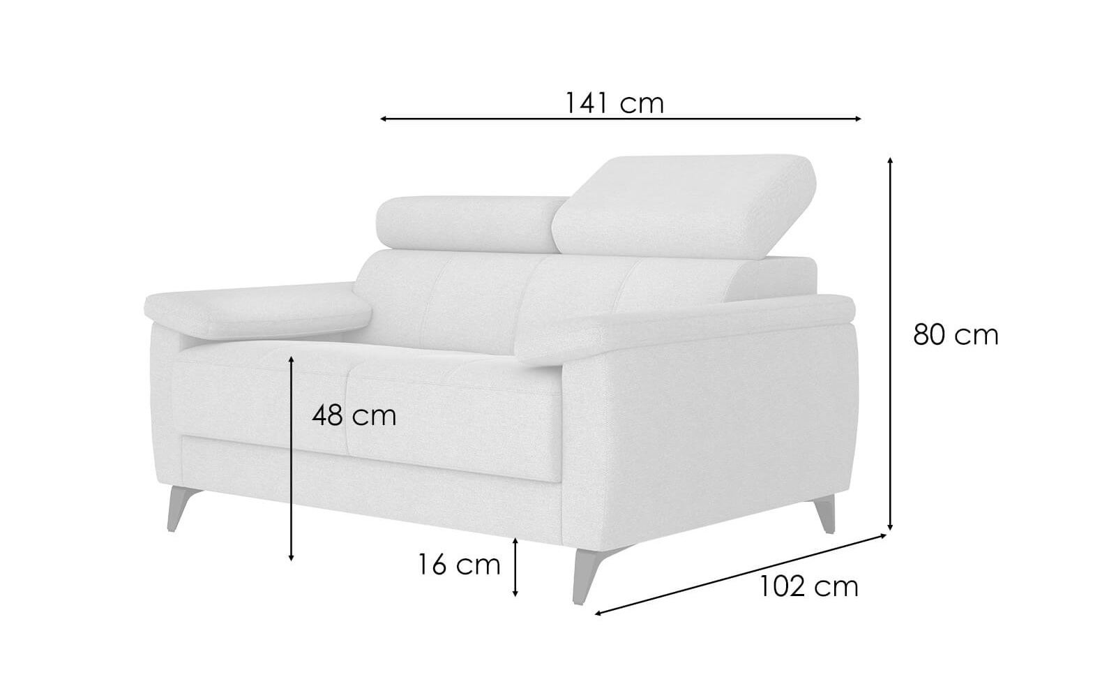 Sofa 2-Sitzer mit verstellbaren Kopfstützen TAUNUS