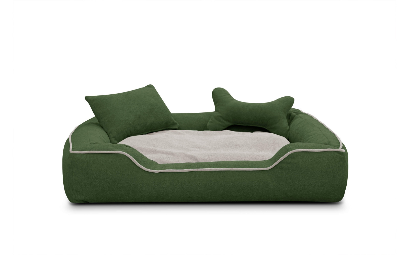 Hundebett & Katzenbett 100x80 cm Grün-Beige | Modell Bonnie | Wozimo