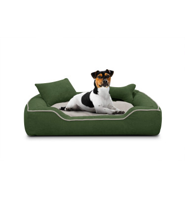 Hundebett & Katzenbett 100x80 cm Grün-Beige | Modell Bonnie | Wozimo