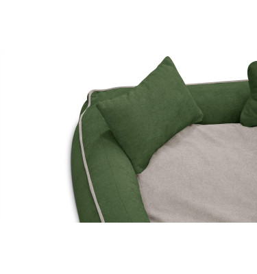 Hundebett & Katzenbett 100x80 cm Grün-Beige | Modell Bonnie | Wozimo