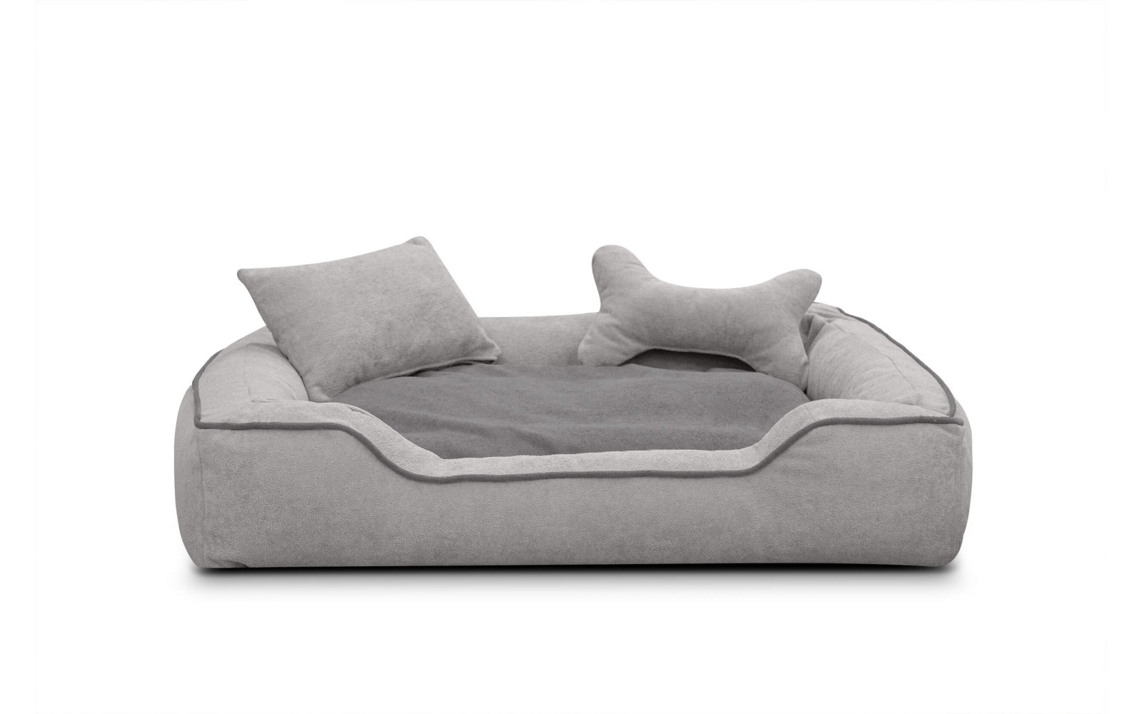 Hundebett / Katzenbett 100 x 80 cm hellgrau + grau BONNIE