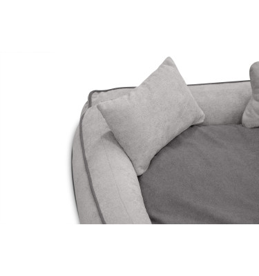 Hundebett / Katzenbett 100 x 80 cm hellgrau + grau BONNIE