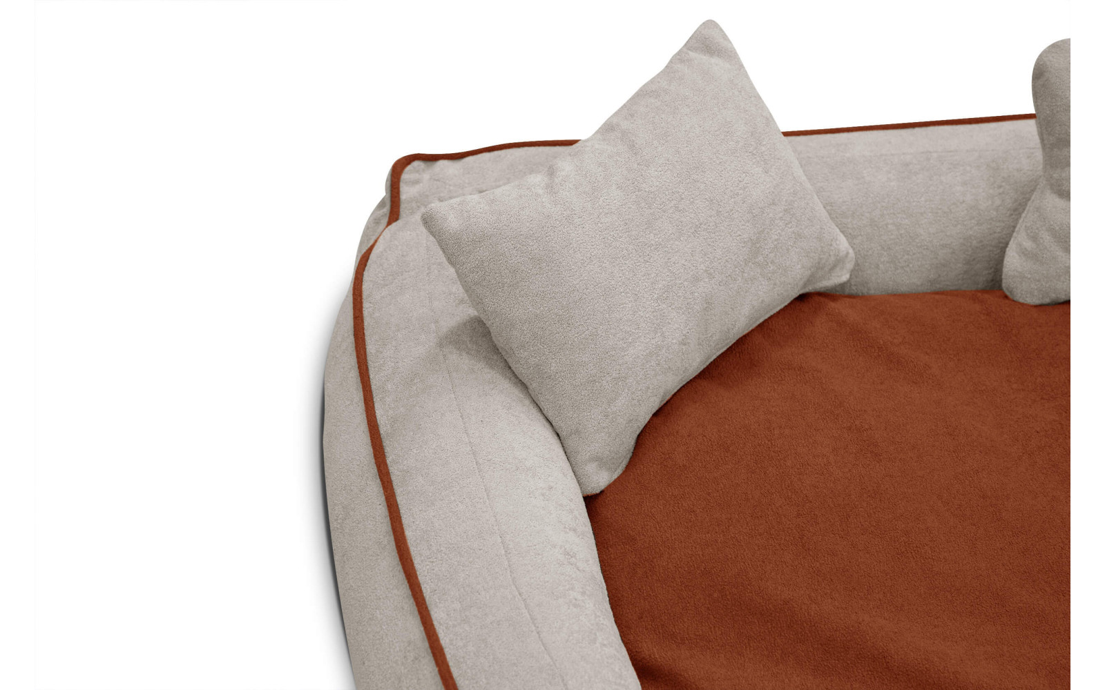 Hundebett & Katzenbett 100x80 cm Beige-Rot | Modell Bonnie | Wozimo