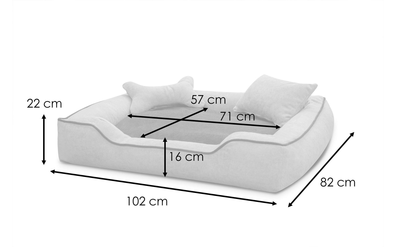 Tierbett Bonnie 100x80 cm rot-hellbeige kaufen | Wozimo