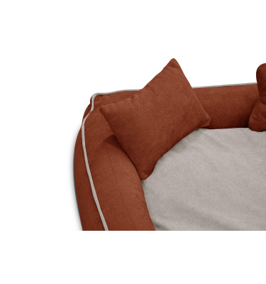Tierbett Bonnie 100x80 cm rot-hellbeige kaufen | Wozimo