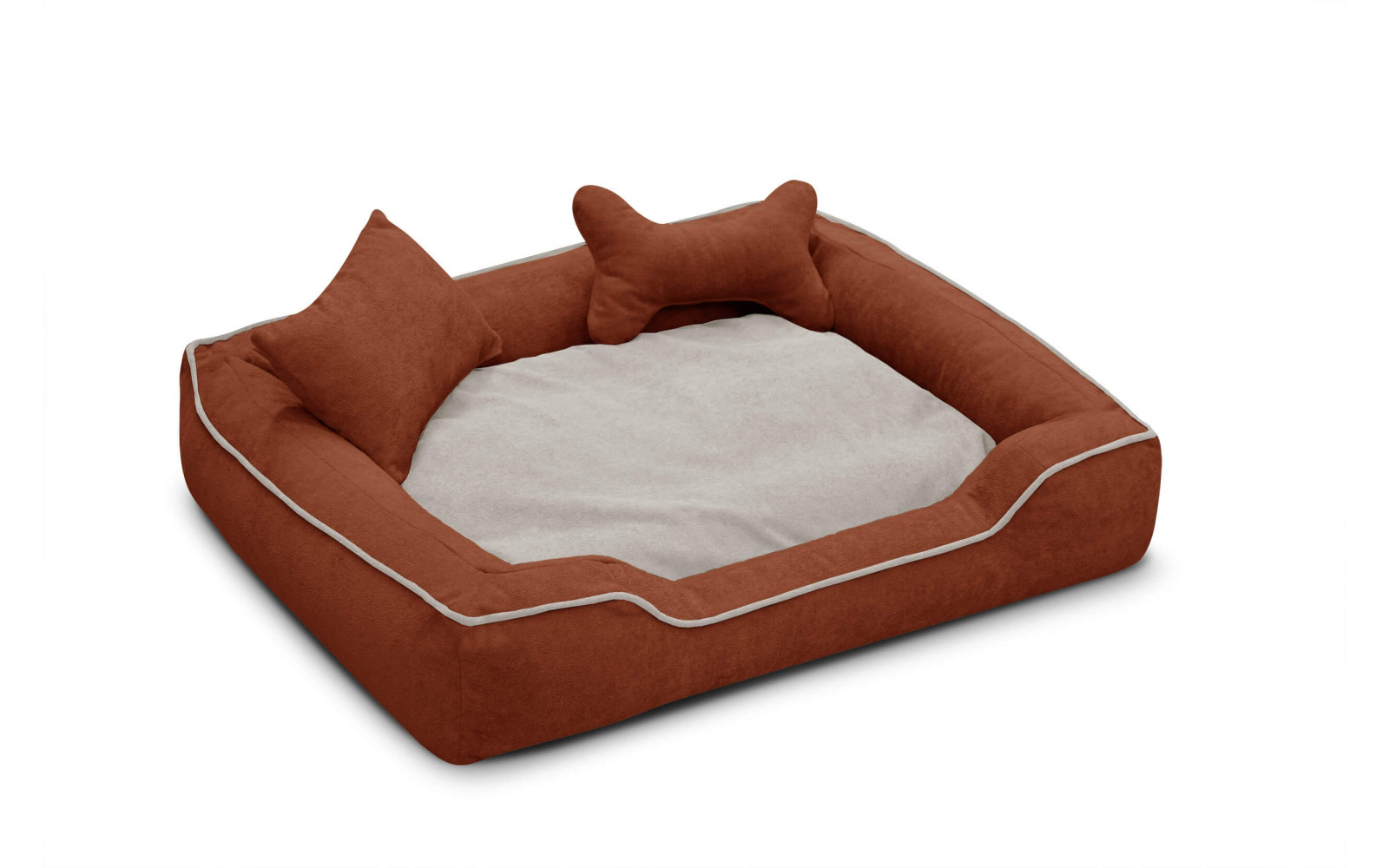 Tierbett Bonnie 100x80 cm rot-hellbeige kaufen | Wozimo