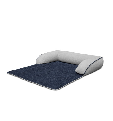 Hundebett & Katzenbett 100x120 cm Blau-Grau | Modell Dina | Wozimo