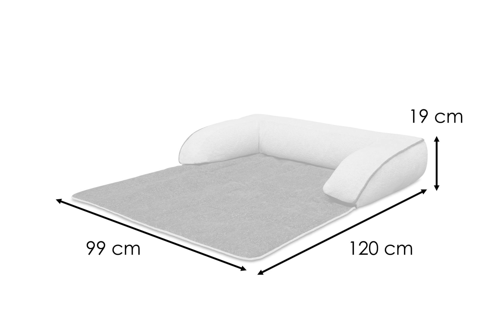 Hundebett & Katzenbett 100x120 cm Blau-Grau | Modell Dina | Wozimo