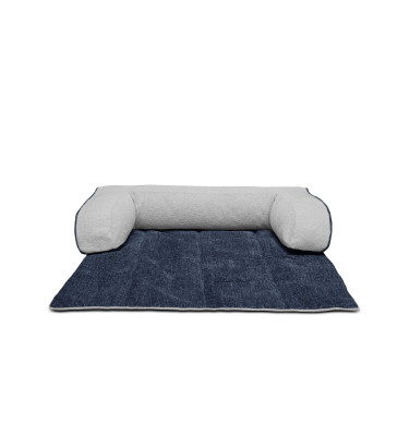 Hundebett & Katzenbett 100x120 cm Blau-Grau | Modell Dina | Wozimo