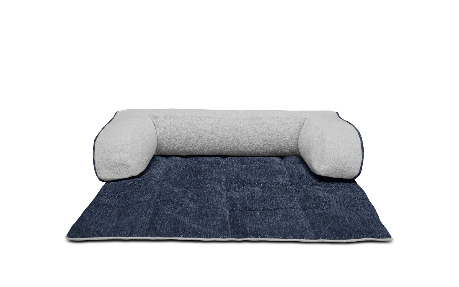 Hundebett & Katzenbett 100x120 cm Blau-Grau | Modell Dina | Wozimo