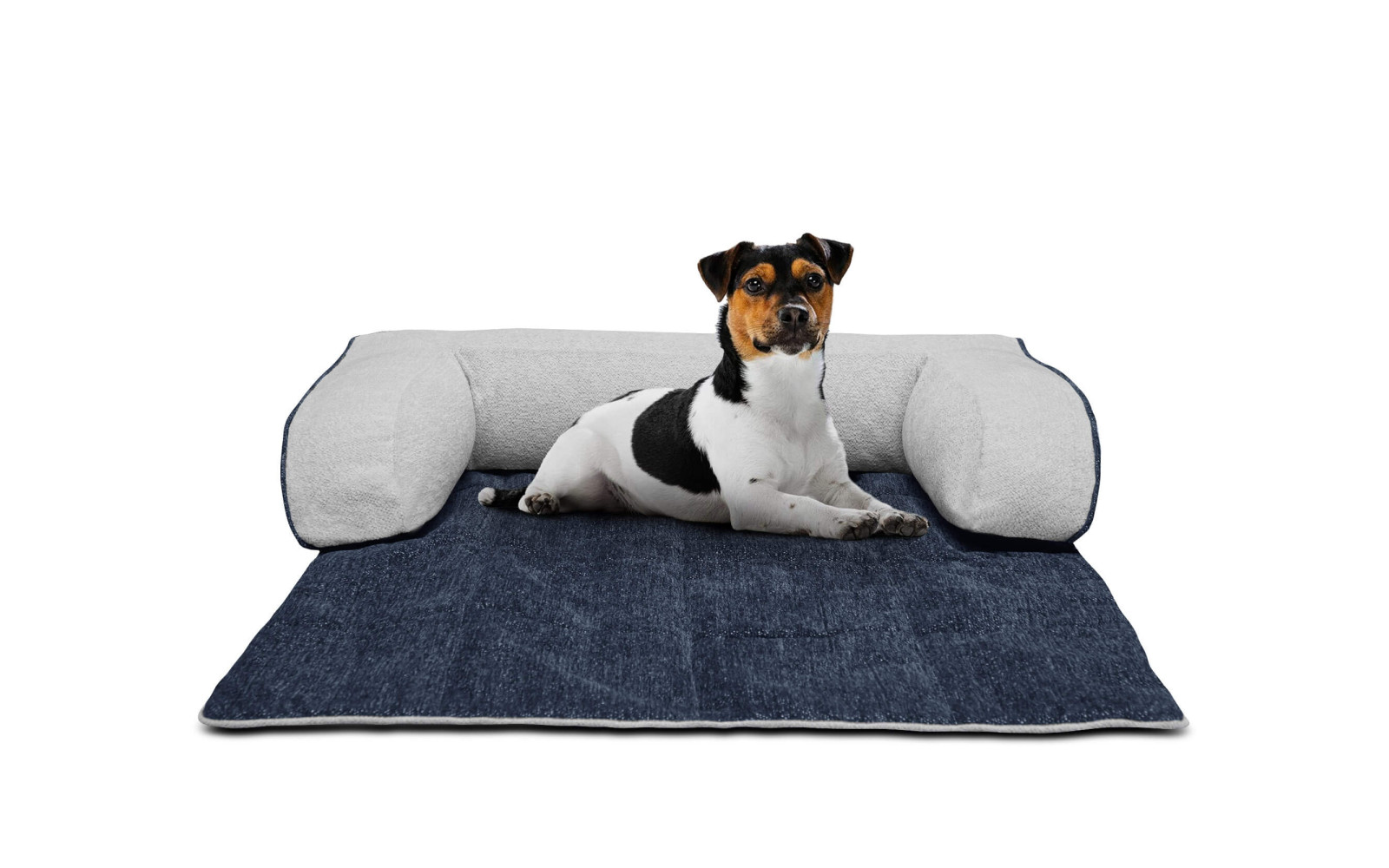 Hundebett & Katzenbett 100x120 cm Blau-Grau | Modell Dina | Wozimo