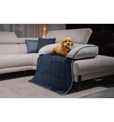 Hundebett & Katzenbett 100x120 cm Blau-Grau | Modell Dina | Wozimo