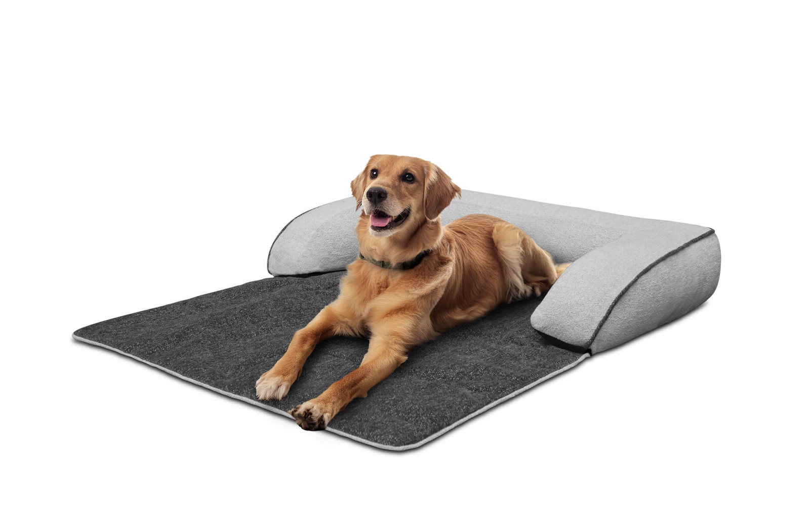 Hundebett / Katzenbett 100 x 120 cm dunkelgrau + hellgrau DINA