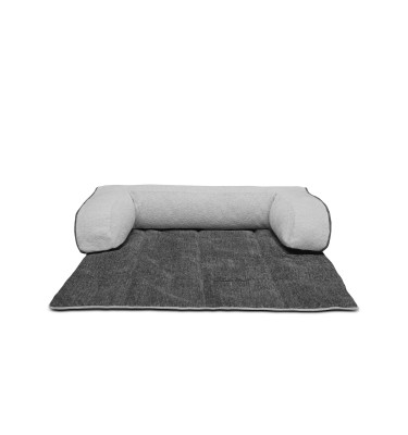 Hundebett / Katzenbett 100 x 120 cm dunkelgrau + hellgrau DINA