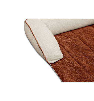 Hundebett / Katzenbett 100 x 120 cm orange + hellbeige DINA
