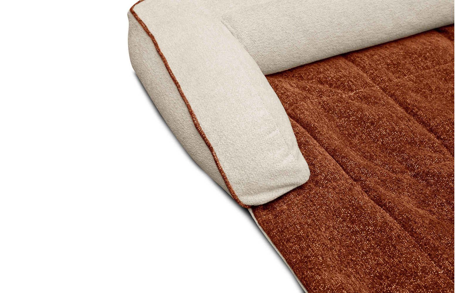 Hundebett / Katzenbett 100 x 120 cm orange + hellbeige DINA