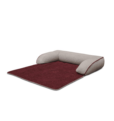 Hundebett / Katzenbett 100 x 120 cm rot + beige DINA