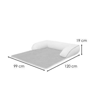 Hundebett / Katzenbett 100 x 120 cm rot + beige DINA