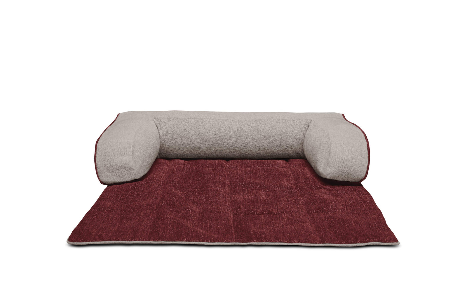 Hundebett / Katzenbett 100 x 120 cm rot + beige DINA