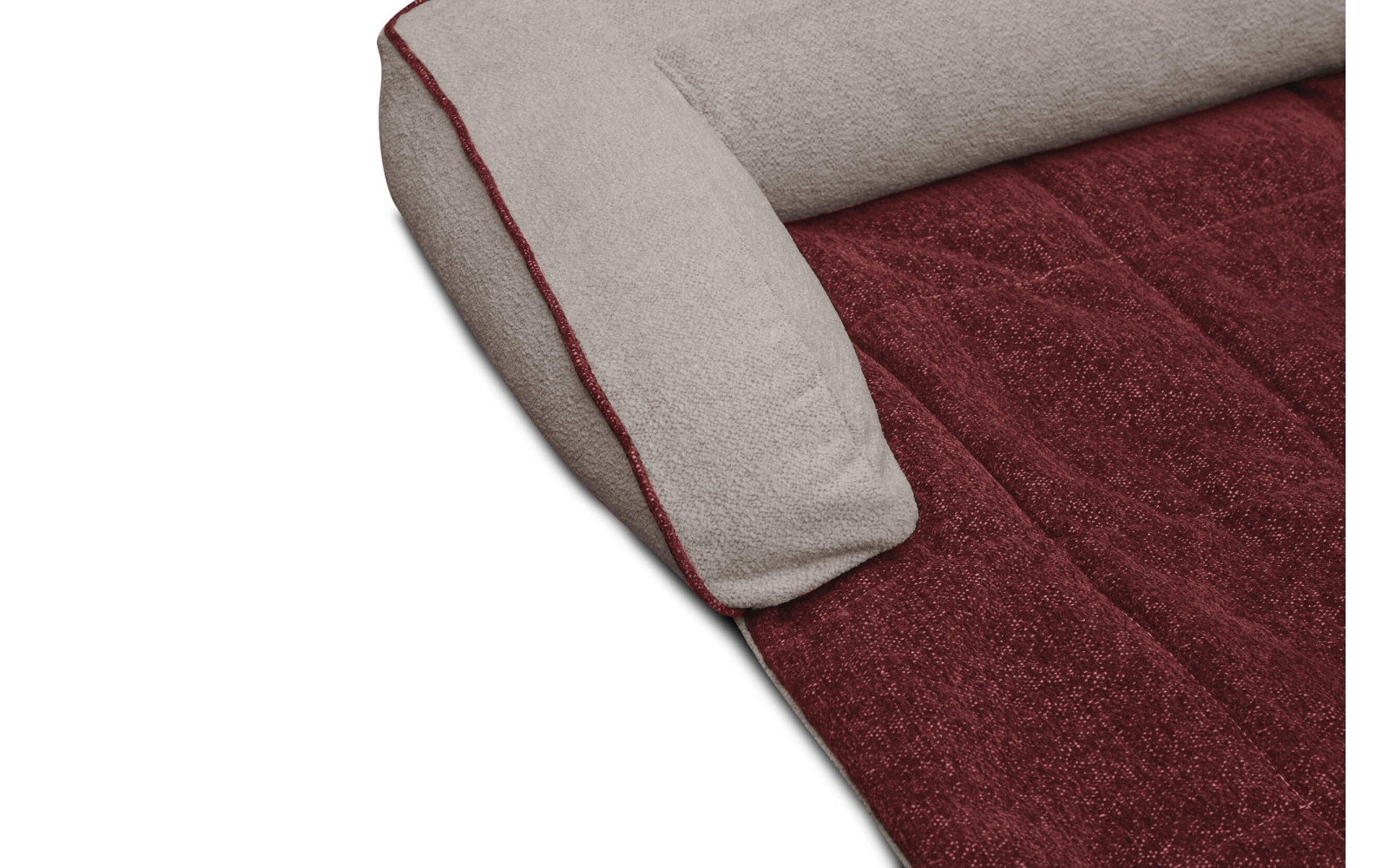 Hundebett / Katzenbett 100 x 120 cm rot + beige DINA