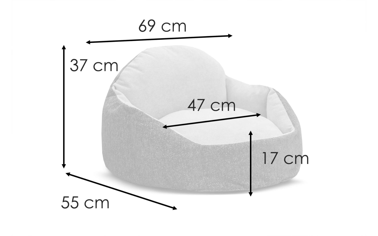 Hundebett & Katzenbett 70x55 cm Beige-Grün | Modell Mickey | Wozimo