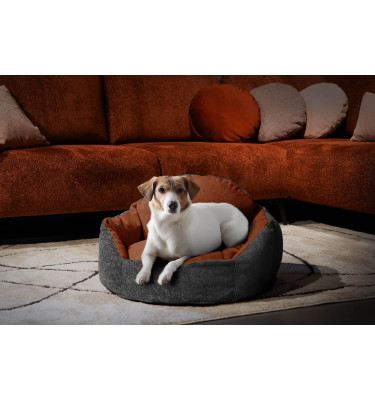 Hundebett & Katzenbett 70x55 cm Grau-Rot | Modell Mickey | Wozimo