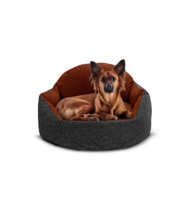 Hundebett & Katzenbett 70x55 cm Grau-Rot | Modell Mickey | Wozimo