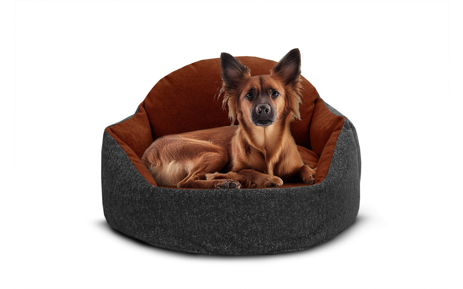 Hundebett & Katzenbett 70x55 cm Grau-Rot | Modell Mickey | Wozimo