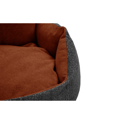 Hundebett & Katzenbett 70x55 cm Grau-Rot | Modell Mickey | Wozimo