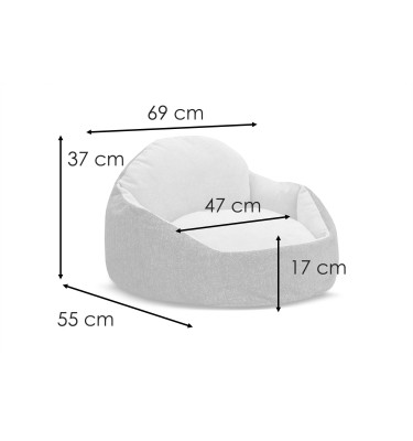 Hundebett & Katzenbett 70x55 cm Orange-Grau | Modell Mickey | Wozimo