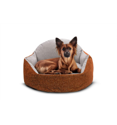 Hundebett & Katzenbett 70x55 cm Orange-Grau | Modell Mickey | Wozimo