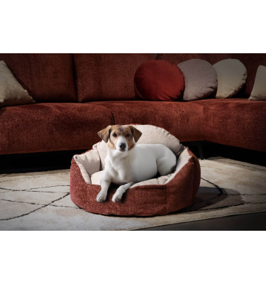 Hundebett & Katzenbett 70x55 cm Rot-Grau | Modell Mickey | Wozimo