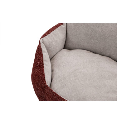 Hundebett & Katzenbett 70x55 cm Rot-Grau | Modell Mickey | Wozimo