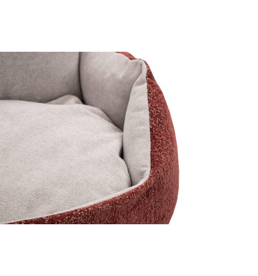 Hundebett & Katzenbett 70x55 cm Rot-Grau | Modell Mickey | Wozimo
