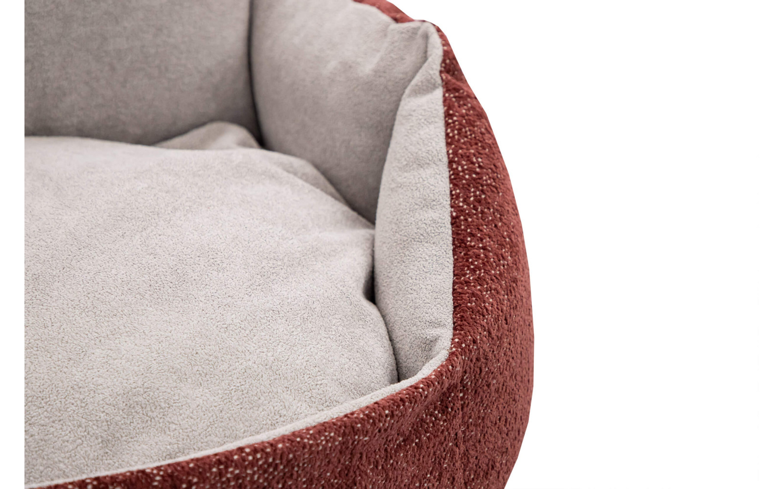 Hundebett & Katzenbett 70x55 cm Rot-Grau | Modell Mickey | Wozimo