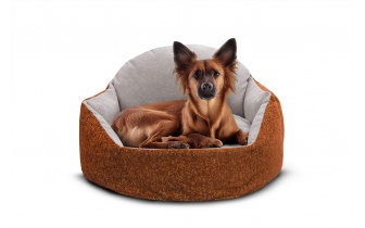 Hundebett / Katzenbett 70 x 55 cm orange + hellgrau MICKEY