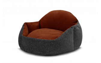 Hundebett / Katzenbett 70 x 55 cm dunkelgrau + rot MICKEY