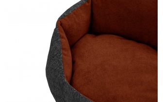 Hundebett / Katzenbett 70 x 55 cm dunkelgrau + rot MICKEY