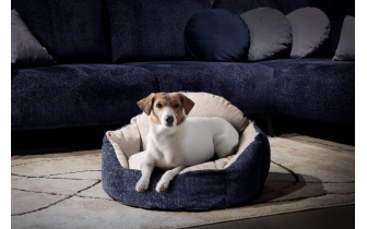 Hundebett / Katzenbett 70 x 55 cm blau + hellgrau MICKEY