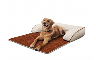 Hundebett / Katzenbett 100 x 120 cm orange + hellbeige DINA