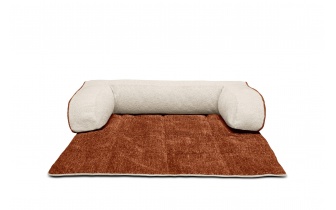 Hundebett / Katzenbett 100 x 120 cm orange + hellbeige DINA