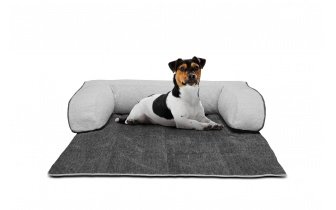 Hundebett / Katzenbett 100 x 120 cm dunkelgrau + hellgrau DINA