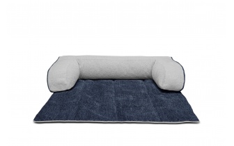 Hundebett / Katzenbett 100 x 120 cm blau + hellgrau DINA