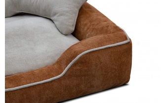 Hundebett / Katzenbett 80 x 70 cm orange + hellbeige BONNIE