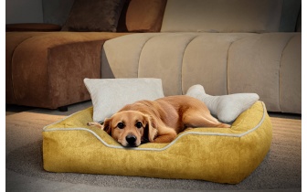 Hundebett / Katzenbett 80 x 70 cm gelb + ecru BONNIE