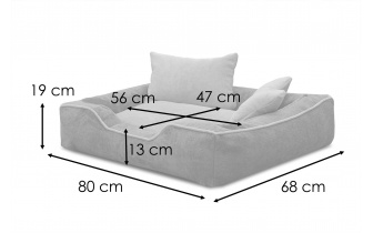 Hundebett / Katzenbett 80 x 70 cm braun + hellbeige BONNIE