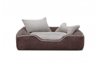 Hundebett / Katzenbett 80 x 70 cm braun + hellbeige BONNIE