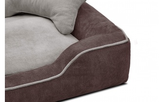 Hundebett / Katzenbett 80 x 70 cm braun + hellbeige BONNIE