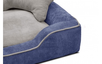 Hundebett / Katzenbett 80 x 70 cm blau + hellbeige BONNIE