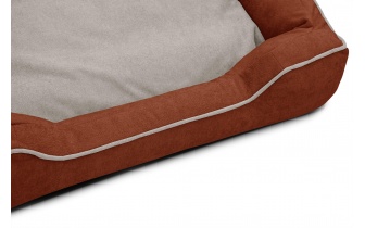 Hundebett / Katzenbett 100 x 80 cm rot + hellbeige BONNIE